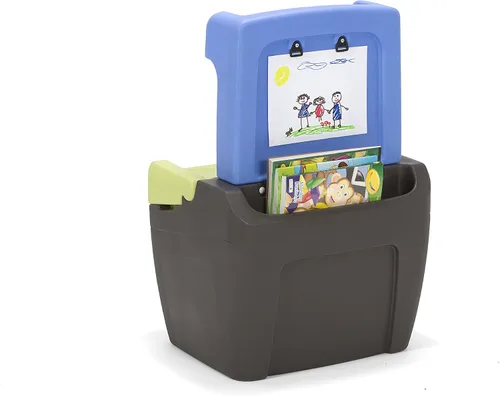 Vista 3 de Simplay3 Caja de almacenamiento de juguetes todo en uno y caballete doble para niños