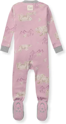 Vista 129 de Burt's Bees Baby Pijama para bebé niña, 100% algodón orgánico, pijama de una pieza, overol diagonal con cremallera, ajuste cómodo