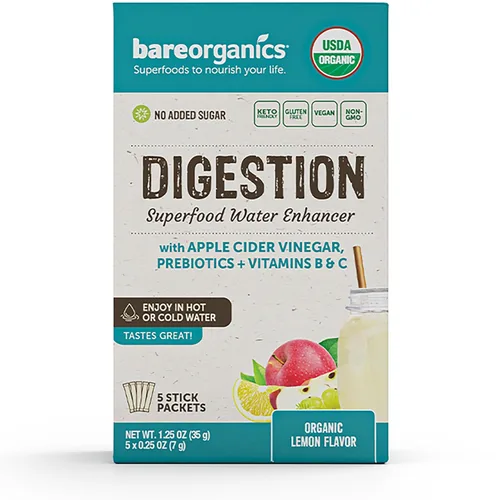 Vista 2 de BareOrganics Digestion Superfood - Bebida en polvo orgánica, ayuda a la digestión, 5 varitas