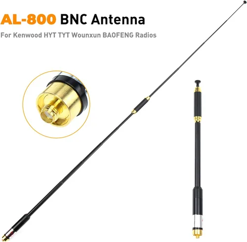 Vista 2 de AL-800 SMA-Antena de conector hembra Antena súper telescópica de alta ganancia VHF/UHF 144/430MHz para Kenwood TYT HYT Wouxun BAOFENG UV-5R UV-82 etc