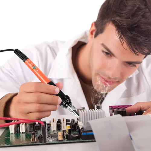 Vista 7 de Lápiz para soldar de 60 W y 110 V, temperatura ajustable, herramienta soldadora para reparación, reparación eléctrica, joyas y bricolaje