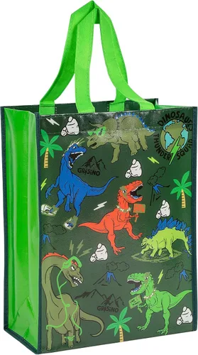 Vista 8 de Loveinside Bolsas grandes de regalo recicladas con asas, bolsa de regalo reutilizable para fiestas de cumpleaños para niños, bolsa de compras – 16 x
