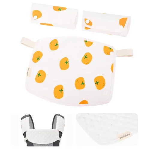 Vista 10 de Bebamour Babero reversible de algodón para todas las posiciones de transporte, babero blanco para niños y niñas (elefante)