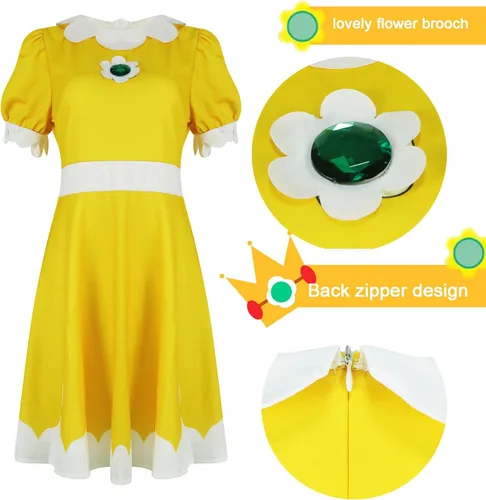 Vista 2 de Women's Halloween Costume Princess Short Sleeve Tennis Sleeveless Cosplay Dress Classic Sport Outfit for Women