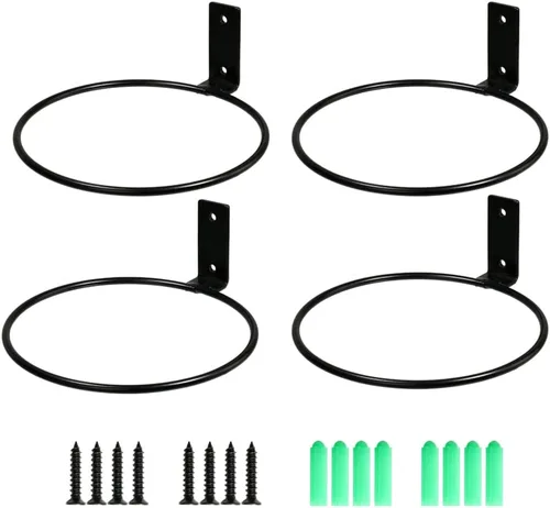 Vista 11 de Sivya Paquete de 6 ganchos de metal para macetas de 4 pulgadas, soporte de pared para macetas