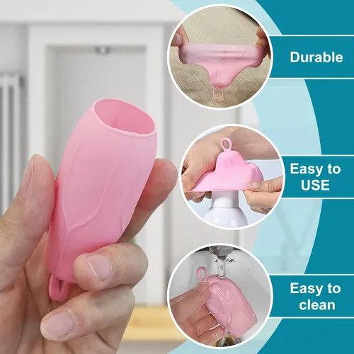 Vista 2 de Accesorio de silicona reutilizable para funda elástica a prueba de fugas, fundas a prueba de fugas, accesorio reutilizable para artículos de tocador