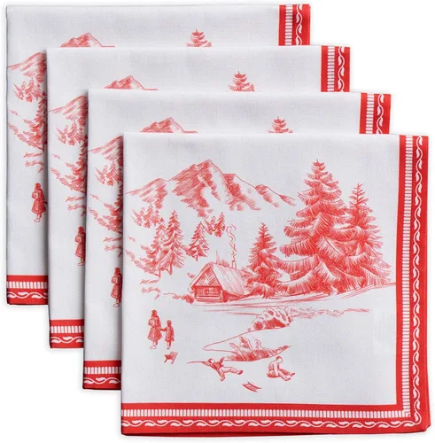 Vista 179 de Maison d' Hermine Juego de 4 servilletas de tela 100% algodón, suaves y duraderas, servilletas cuadradas reutilizables para uso diario, lavables