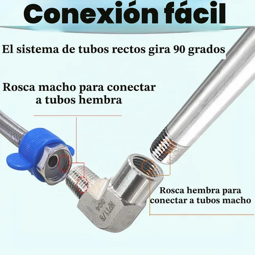 Vista 5 de 2 piezas de codo de calle de 90 grados, adaptador de codo de barra forjada de acero inoxidable 304, accesorios de tubería de alta resistencia