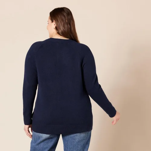 Vista 2 de Tienda Essentials Suéter de cuello redondo de manga larga suave al tacto para mujer