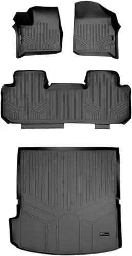 Vista 31 de SMARTLINER Juego de alfombrillas de piso de 2 filas compatibles con Chevrolet Traverse 2011-2017