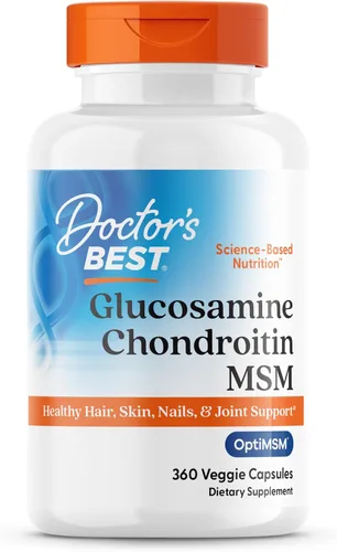 Vista 9 de Doctor's Best Glucosamina Condroitina Msm con cápsulas OptiMSM, apoya la estructura, función y comodidad saludables de las articulaciones, sin OGM