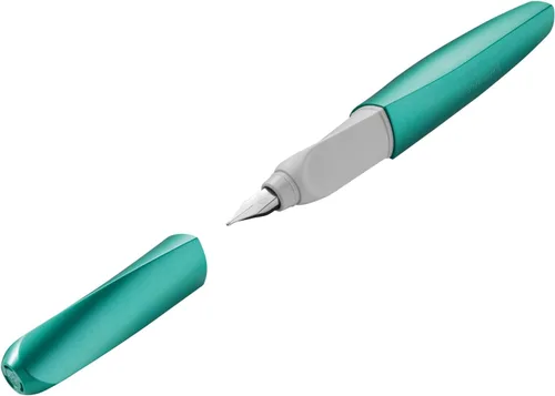 Vista 15 de Pelikan Pluma estilográfica Twist 946806 con 1 cartucho de tinta, punta media, color negro, en caja