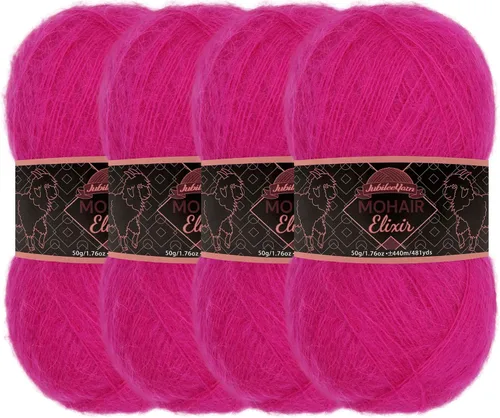 Vista 51 de JubileeYarn Mohair Elixir Yarn - 50g/Skein Baby Wool Blend - Cosmopolitan - 1 Skein