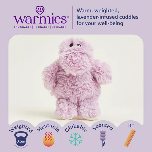 Vista 2 de warmies Animales de Peluche Junior para Microondas y con Peso, Hipopótamo - Animal de Peluche Calentable para Calidez y Comodidad - Lindos Juguetes