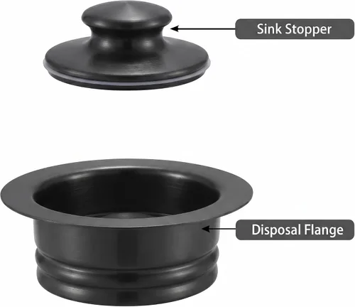 Vista 6 de LQS Brida de eliminación de basura para fregadero de cocina y tapón de fregadero, ajuste de orificio de drenaje estándar de 3-1/2 pulgadas