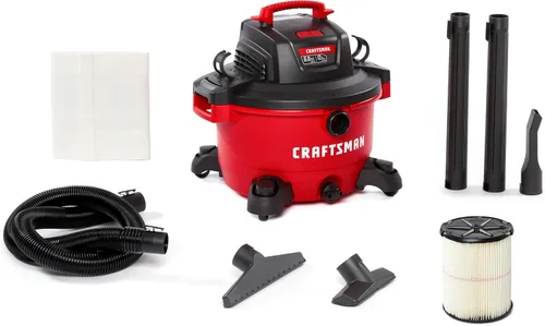 Vista 18 de CRAFTSMAN CMXEVBE18595 - Aspiradora húmeda y seca de 16 galones, 6.5 HP de potencia máxima, aspiradora de taller resistente húmeda y seca