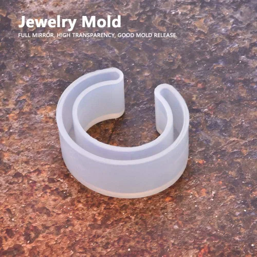 Vista 3 de Pulsera de silicona con fuente C, pulsera abierta de bricolaje, fundición de resina para fabricación de joyas