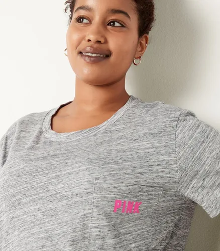 Vista 3 de Victoria's Secret Camiseta de manga corta de algodón rosa para mujer (XS-XXL)