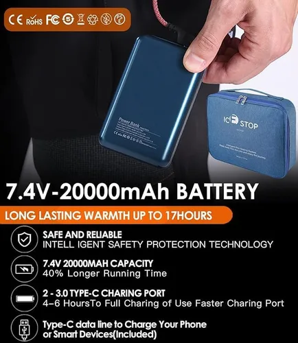 Vista 5 de Heated Pants with 20000mAh Battery Pack Electric Heated Snow Hiking Pants Winter Softshell Outdoor Trousers