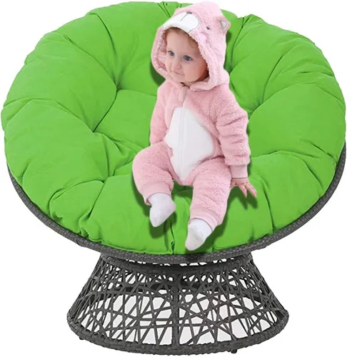 Vista 9 de Cojín giratorio para silla de huevo de 360 grados, sin silla, cojín de algodón redondo de color sólido, para jardín interior, negro, 39,409.4 in