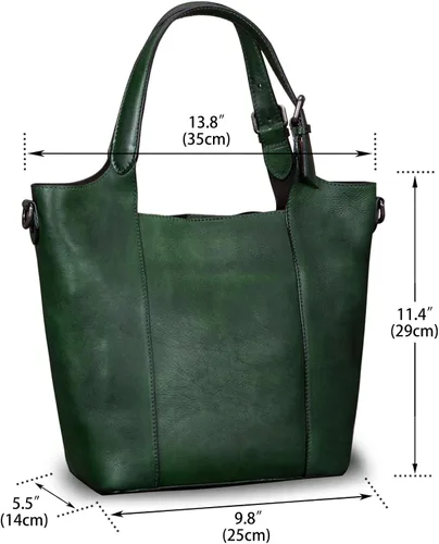 Vista 5 de Bolso de cuero genuino para mujer, bolso de hombro hecho a mano, bolso de mano de piel de vaca, bolso cruzado con asa superior