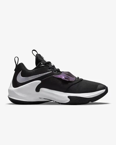 Vista 2 de Nike Zapatos de baloncesto Zoom Freak 3 de punto para mujer, BlackBlackLight Photo BlueWhite