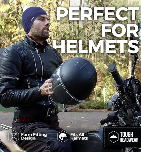 Vista 6 de Gorro térmico de invierno con forro de casco para correr, gorro de ciclismo para invierno, rendimiento de absorción de humedad