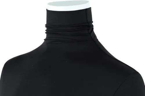 Vista 4 de AUHEGN Camiseta de manga larga ligera con cuello alto para mujer, estilo casual, capa activa