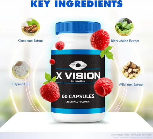 Vista 5 de NutraRize X Vision Cápsulas – Fórmula diaria de apoyo ocular con ingredientes naturales para ayudar a mantener el bienestar visual y la comodidad