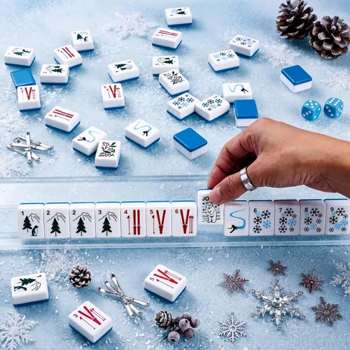 Vista 5 de Mahjong americano de Navidad, invierno, azul