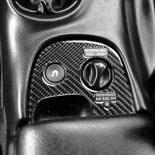 Vista 13 de Fibra de carbono Accesorios interiores de coche inferior central W/O tracción control cubierta ajuste compatible con para Chevrolet Corvette C5 1998