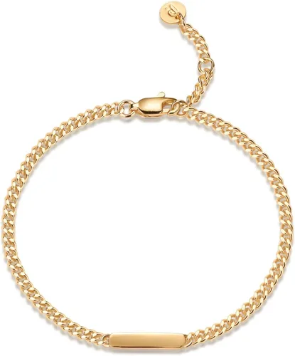Vista 6 de PAVOI Pulsera de cadena ligera chapada en oro de 14 quilates Pulseras de eslabón de bordillo y cadena de cable para mujer