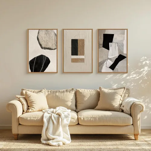 Vista 183 de FWIEXA Juego de Arte de Lienzo Bohemio Enmarcado para Pared, Cuadros Botánicos Verde Salvia Decoración de Pared, Impresiones de Arte de Plantas
