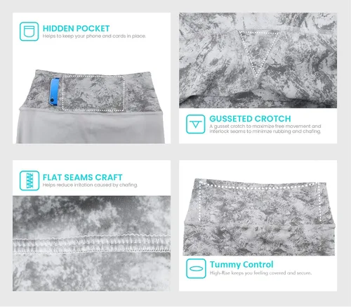 Vista 5 de QUEENIEKE Leggings de yoga de cintura alta con 2 bolsillos para mujeres y niñas, control de abdomen, levantamiento de glúteos, no se transparenta