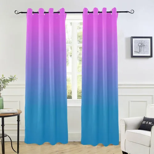 Vista 18 de Cortinas amarillas y azules de 84 pulgadas, 1 pieza, cortinas de puerta para tratamientos de ventanas, divisores de habitación, cortinas de cocina