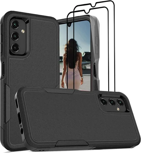 Vista 51 de Jeylly Funda compatible con Samsung Galaxy A12, Samsung Galaxy A12 con protector de pantalla de vidrio templado, protección contra caídas de grado