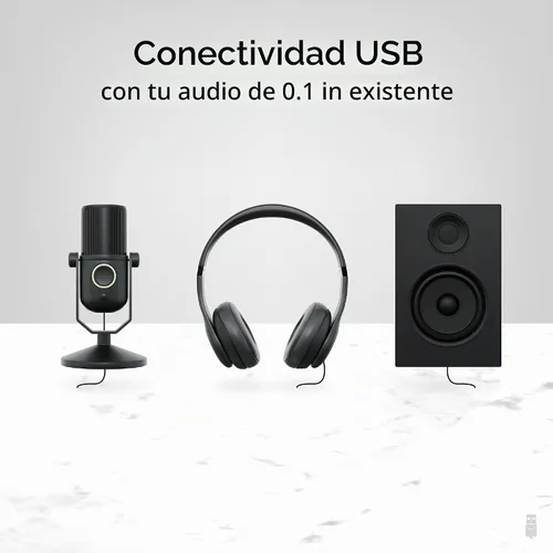 Vista 5 de Enchufable USB adaptador de audio con 3.5 mm Altavoz/Clavijas para audífonos y micrófono