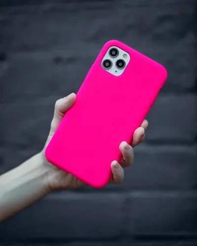 Vista 8 de FELONY CASE Funda rosa neón para iPhone 12 Pro Max - Silicona líquida con forro de microfibra antiarañazos, funda protectora a prueba de golpes