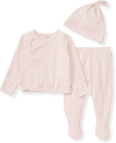 Vista 11 de Burt's Bees Baby conjunto de bebé para niñas unisex Take Me Home, paquete de 3 piezas: top, pantalón y gorro Abeja de rizo criada azul