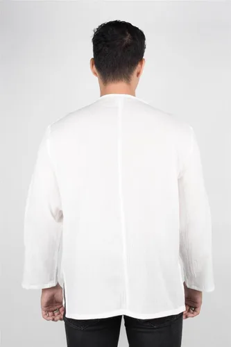 Vista 4 de Lofbaz - Camisa para hombre, 100 % algodón, cuello en V, camisa playera o estilo yoga