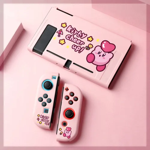Vista 7 de PERFECTSIGHT Cute Protective Case for Nintendo Switch Kawaii Soft TPU Slim Cover Cartoon Hard Shell Dockable Case for NS Console and Joy-Con