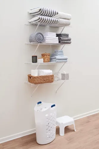 Vista 7 de Rubbermaid: kit de estante de lino para montaje directo, longitud de 3 pies, color blanco