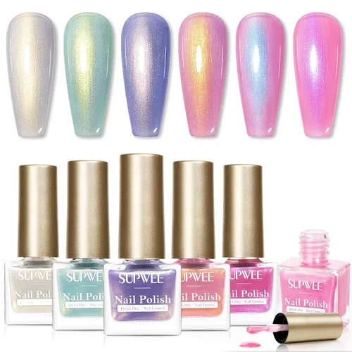 Vista 13 de Juego de esmaltes de uñas de secado rápido, esmalte de uñas regular sin gel de secado rápido, esmalte de uñas de uñas de secado rápido, salón
