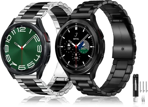Vista 10 de Olytop para Galaxy Watch Ultra Correas 47mm (2024/2025), Correa de Reemplazo de Pulsera de Acero Inoxidable Metálica para Negocios, Hombres y Negro