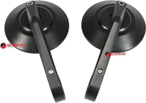 Vista 7 de Manillar redondo para motocicleta Retrovisores laterales compatibles con Triumph APRILIA DUCATI HONDA KAWASAKI MOTO GUZZI SUZUKI TRIUMPH YAMAHA Negro