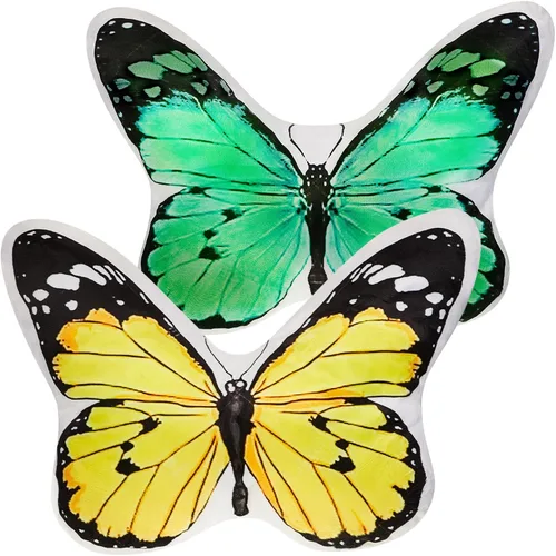 Vista 8 de Juexica 2 almohadas de mariposa 3D decorativas de mariposa de 15 x 13 pulgadas, regalos de felpa para mujeres, decoraciones para chimenea, mantel