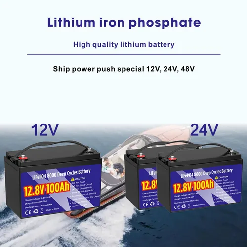 Vista 4 de Batería de litio LiFePO4 de 12 V 100 Ah, grupo 31 1280 Wh, batería de fosfato de hierro y litio de más de 8000 ciclos profundos, larga vida útil