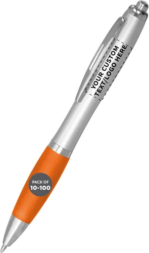 Vista 21 de DISCOUNT PROMOS - Bolígrafos personalizados con agarre de goma y tinta negra, paquete de 10 unidades, diseño ergonómico, ideal para oficina