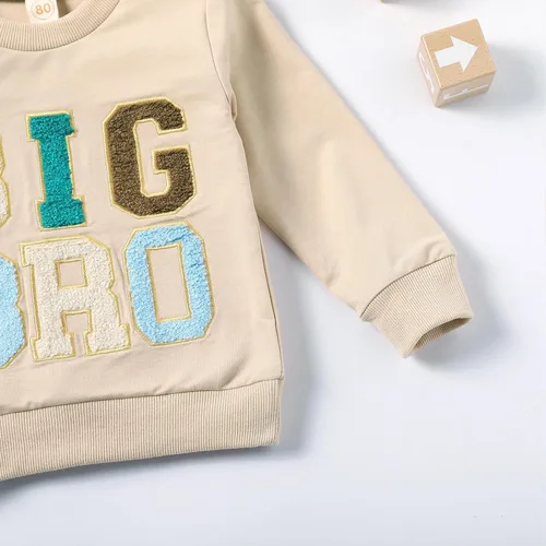 Vista 3 de Ropa a juego para bebé niño y niña, sudadera con cuello redondo y sudadera de gran