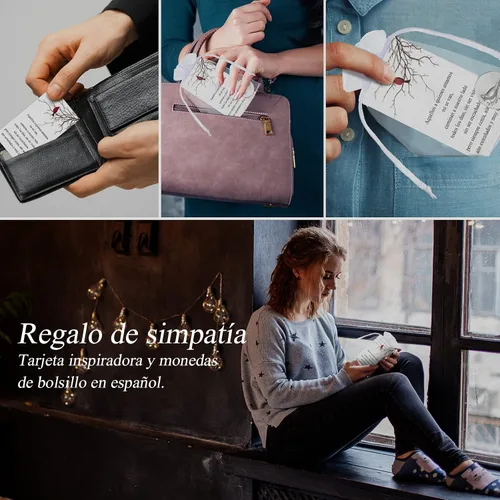 Vista 6 de El juego de 150 monedas de signo de ángel conmemorativo cardenal incluye ficha de bolsillo funeraria cardenal, tarjetas de poema y bolsas de organza